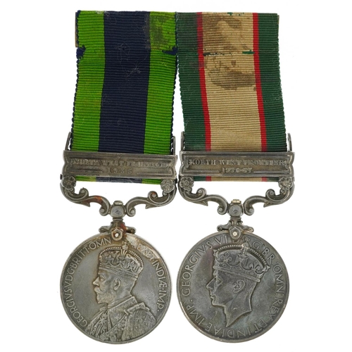 1808 - British military inter-war India pair comprising George V General Service medal with North West Fron... 