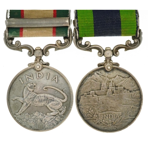 1808 - British military inter-war India pair comprising George V General Service medal with North West Fron... 