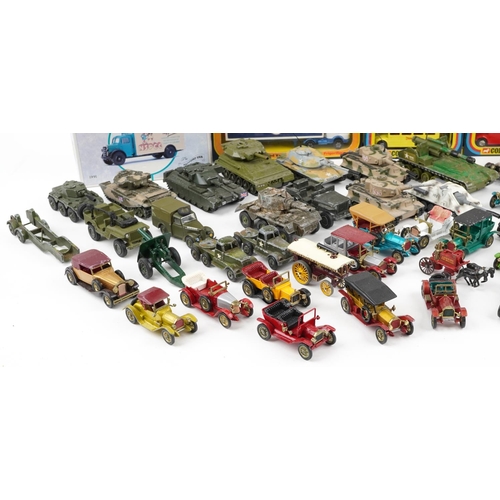 1626A - Vintage and later diecast vehicles, some with boxes including Corgi advertising and Dinky army vehic... 