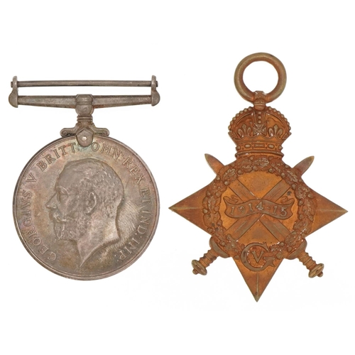 1806 - British military World War I pair with spelling error comprising 1914-18 War medal awarded to 17496S... 