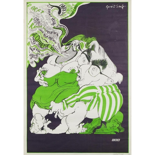 Gerald Scarf - BBC Radio, signed poster, limited edition 3/100, with embossed watermark, framed and glazed, 79cm x 56.5cm excluding the frame