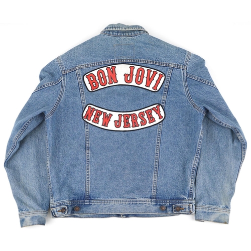 1650 - Vintage Lee denim Bon Jovi New Jersey jacket, size medium