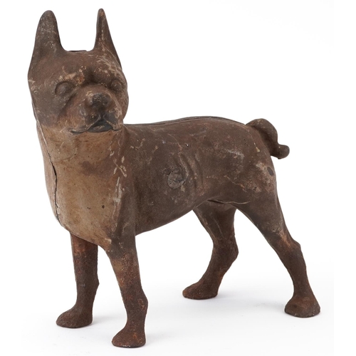 1478 - Cast iron French Bulldog, 25cm in length