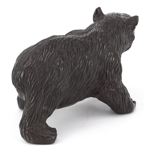 1453 - Patinated bronze study of a brown bear, 21cm in length