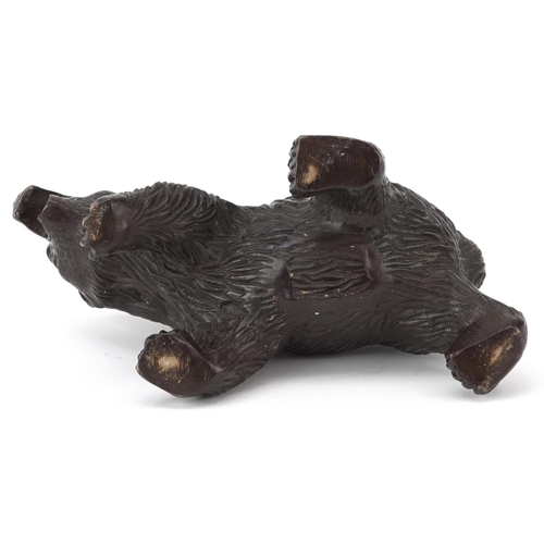 1453 - Patinated bronze study of a brown bear, 21cm in length