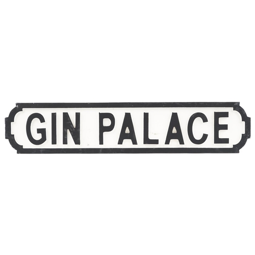 1304 - Novelty hand painted Gin Palace sign, 65cm wide