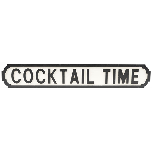 1471 - Novelty hand painted Cocktail Time sign, 84cm wide