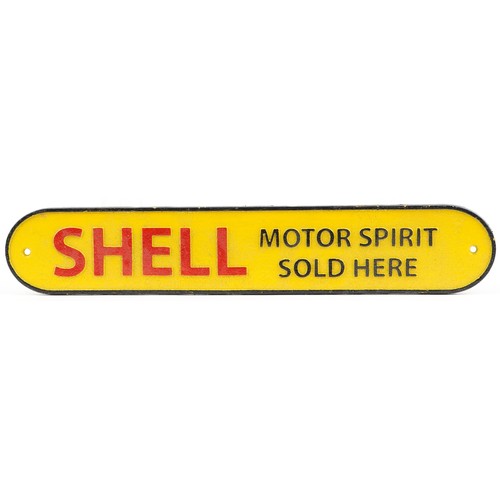 1376 - Six sporting and automobilia interest painted cast iron plaques including Rolls Royce and Shell Moto... 