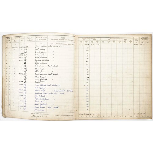 1853 - British military World War II Royal Air Force pilot's flying log book previously belonging to Sergea... 