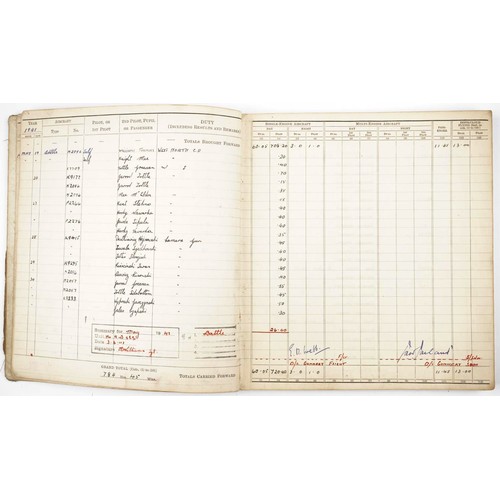 1853 - British military World War II Royal Air Force pilot's flying log book previously belonging to Sergea... 