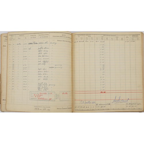 1853 - British military World War II Royal Air Force pilot's flying log book previously belonging to Sergea... 