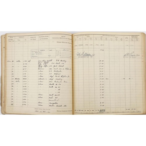 1853 - British military World War II Royal Air Force pilot's flying log book previously belonging to Sergea... 