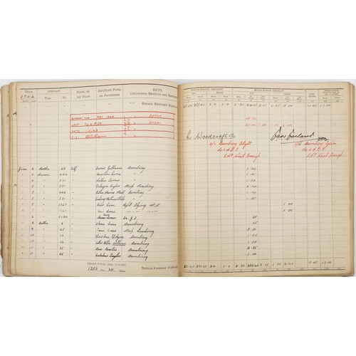 1853 - British military World War II Royal Air Force pilot's flying log book previously belonging to Sergea... 