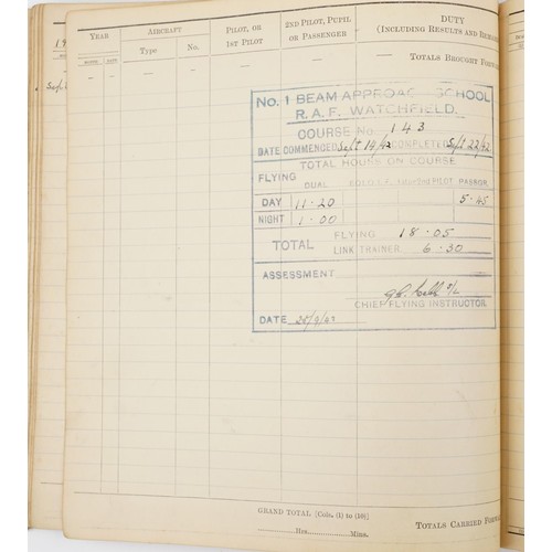 1853 - British military World War II Royal Air Force pilot's flying log book previously belonging to Sergea... 