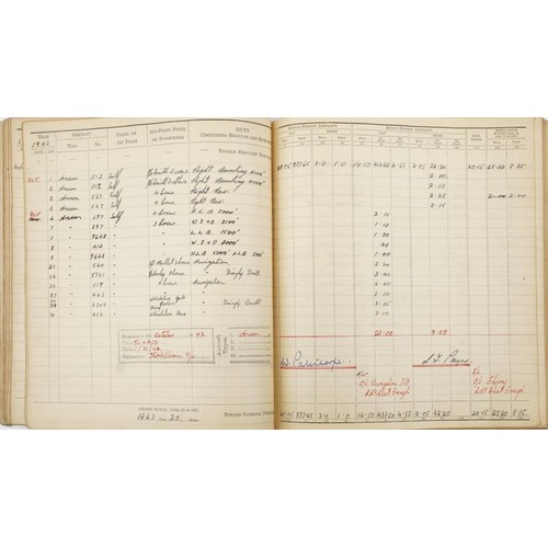 1853 - British military World War II Royal Air Force pilot's flying log book previously belonging to Sergea... 