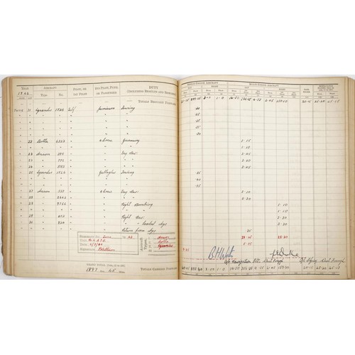 1853 - British military World War II Royal Air Force pilot's flying log book previously belonging to Sergea... 