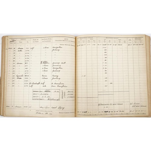 1853 - British military World War II Royal Air Force pilot's flying log book previously belonging to Sergea... 