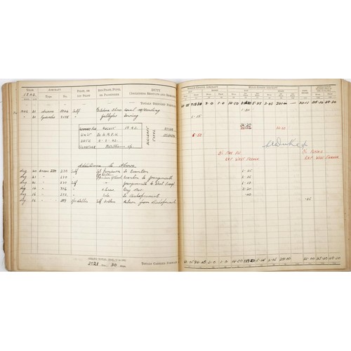 1853 - British military World War II Royal Air Force pilot's flying log book previously belonging to Sergea... 