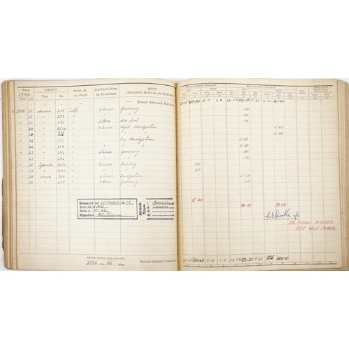 1853 - British military World War II Royal Air Force pilot's flying log book previously belonging to Sergea... 