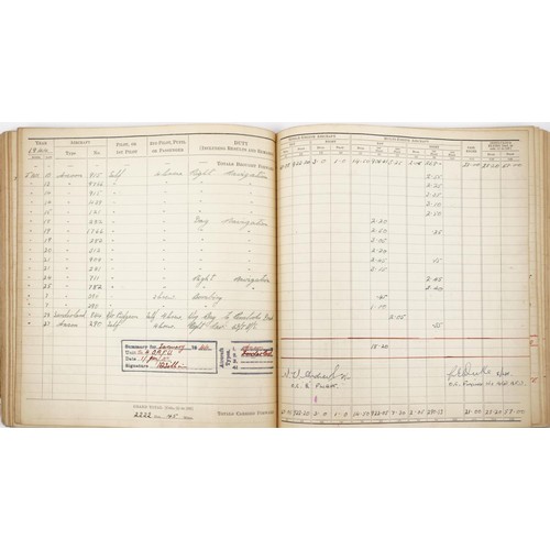 1853 - British military World War II Royal Air Force pilot's flying log book previously belonging to Sergea... 