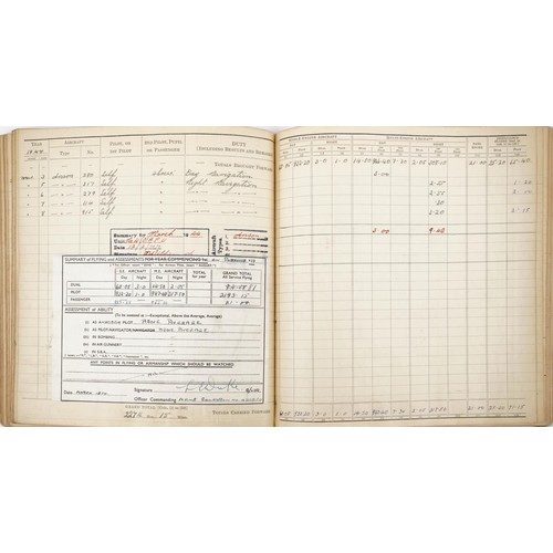 1853 - British military World War II Royal Air Force pilot's flying log book previously belonging to Sergea... 