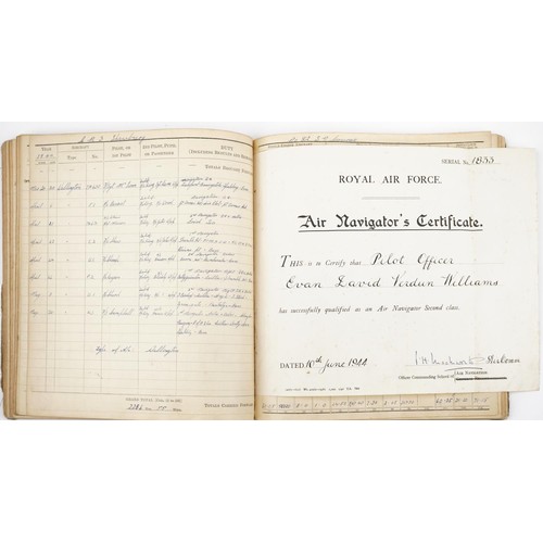 1853 - British military World War II Royal Air Force pilot's flying log book previously belonging to Sergea... 