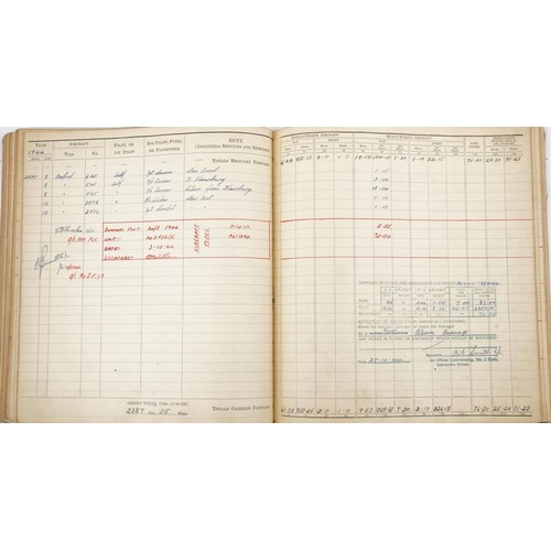 1853 - British military World War II Royal Air Force pilot's flying log book previously belonging to Sergea... 