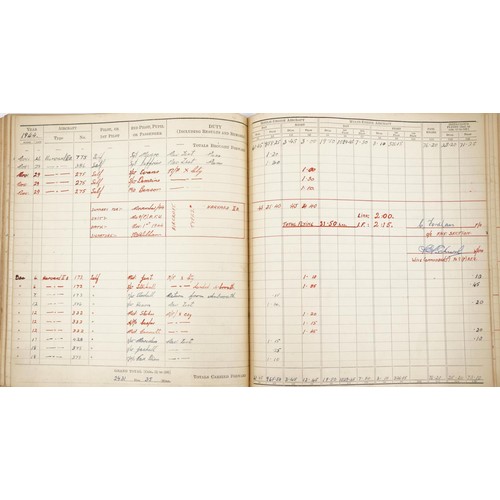 1853 - British military World War II Royal Air Force pilot's flying log book previously belonging to Sergea... 