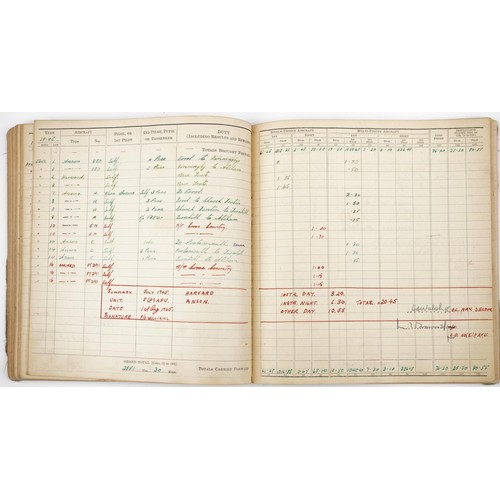 1853 - British military World War II Royal Air Force pilot's flying log book previously belonging to Sergea... 