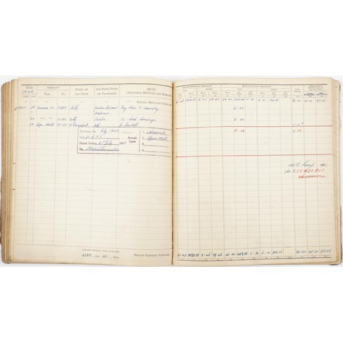 1853 - British military World War II Royal Air Force pilot's flying log book previously belonging to Sergea... 