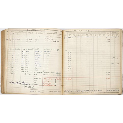 1853 - British military World War II Royal Air Force pilot's flying log book previously belonging to Sergea... 