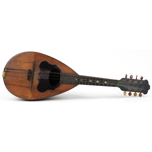 1683 - 19th century Italian melon shaped rosewood mandolin bearing an L Romito & F Carbone paper label, 60c... 