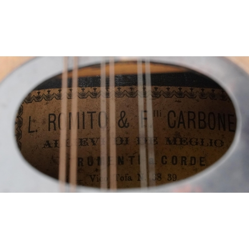 1683 - 19th century Italian melon shaped rosewood mandolin bearing an L Romito & F Carbone paper label, 60c... 