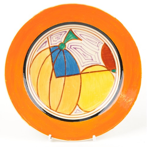 6 - Clarice Cliff, Art Deco Fantastique Bizarre plate hand painted in the melon pattern, 17.5cm in diame... 