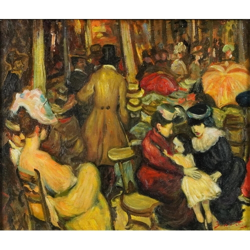 1270 - After Gaston la Touche - French theatre, Impressionist oil on board, mounted and framed, 33cm x 28cm... 