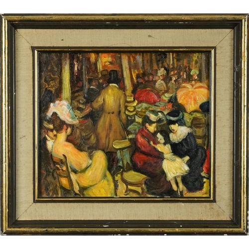 1270 - After Gaston la Touche - French theatre, Impressionist oil on board, mounted and framed, 33cm x 28cm... 