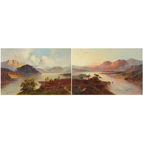 1029 - A B Davis - On Loch Awe, pair of early 20th century Scottish school oil on canvases, mounted and fra... 