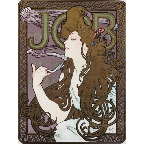 786 - After Alphonse Mucha - Job Cigarette Papers and one other, two Art Nouveau style prints in colour, o... 