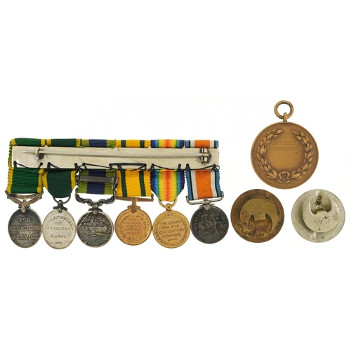 1818 - British militaria including a dress medal group with Territorial War medal and On War Service lapel