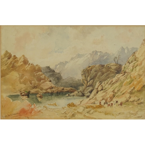 1306 - William Oliver 1844 - Spanish Pyrenees, mid 19th century watercolour, inscribed to the lower left, m... 