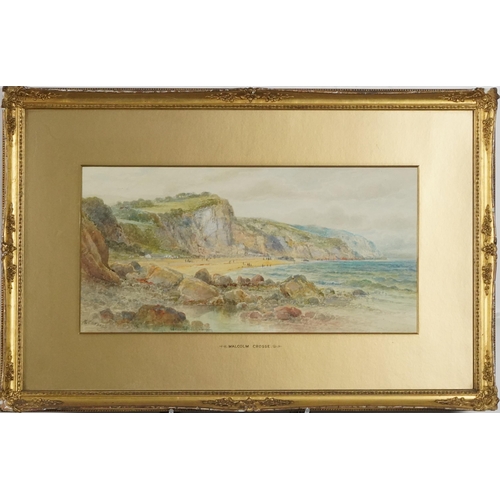 212 - Malcolm Crosse - St Mawes Falmouth and Oddicombe Beach Torquay, pair of early 20th century watercolo... 