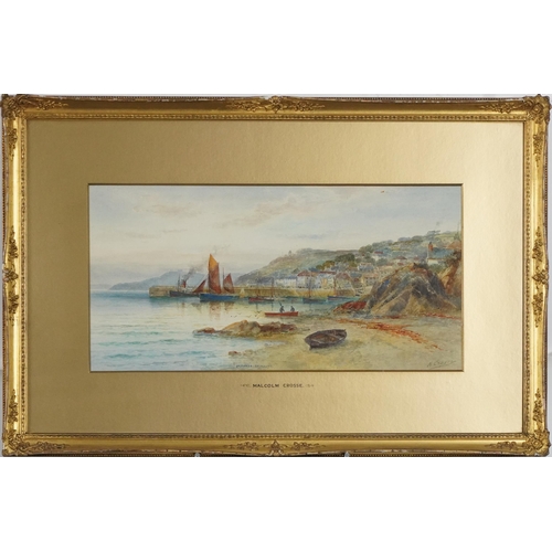 212 - Malcolm Crosse - St Mawes Falmouth and Oddicombe Beach Torquay, pair of early 20th century watercolo... 