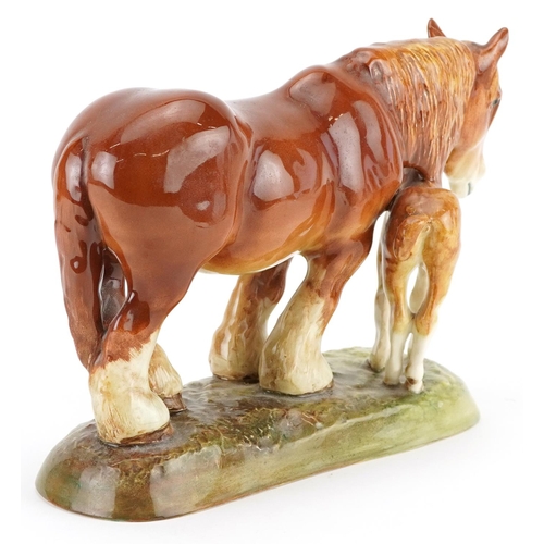 656 - Royal Doulton horse group, The Chestnut Mare HN2522, 24cm in length