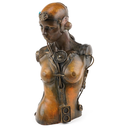 326 - Clive Fredriksson, contemporary sculpture of a female torso, 74cm high