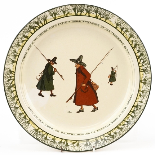 388 - Charles Noke for Royal Doulton, Isaac Walton Ware charger, 36cm in diameter