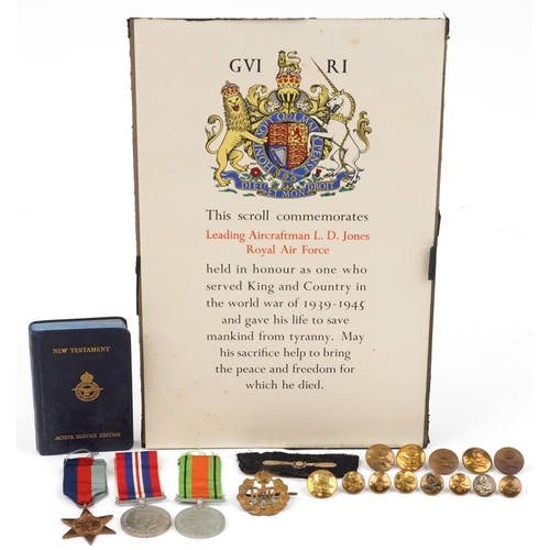 1814 - British military World War II Royal Air Force medal group relating to Leading Aircraftman L D Jones ... 