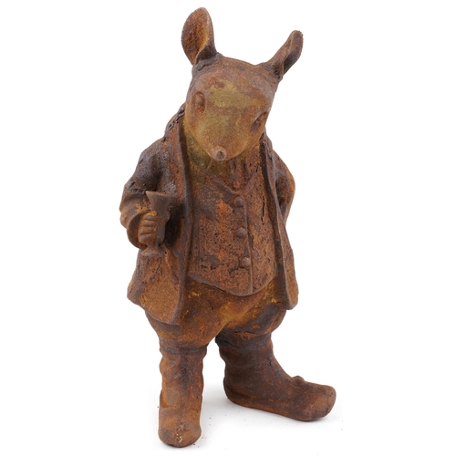 605 - Cast iron Samuel Whiskers rat, 44cm high