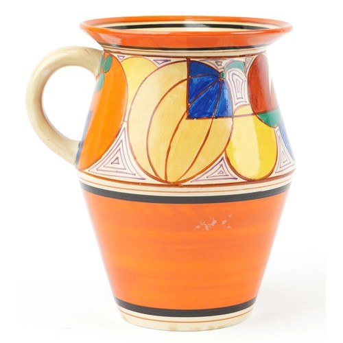 1 - Clarice Cliff, large Art Deco Fantastique Bizarre Tolphin wash jug hand painted in the melon pattern... 