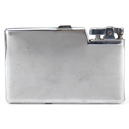 1280 - Vintage cigarette case lighter engraved with a map of Cyprus, 13cm wide