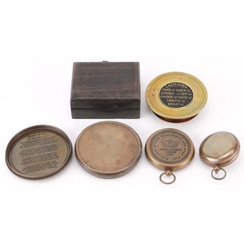 1281 - Naval interest scientific instruments including World War I style compass and sextant, the largest 8... 